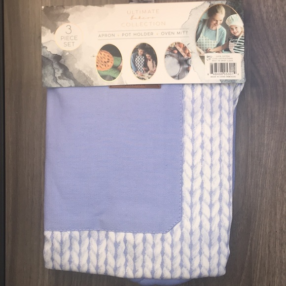 New Eco One 3 pc Set Apron/Oven Mitt/Potholder Housewarming Gift Holiday Hostess - Picture 3 of 5